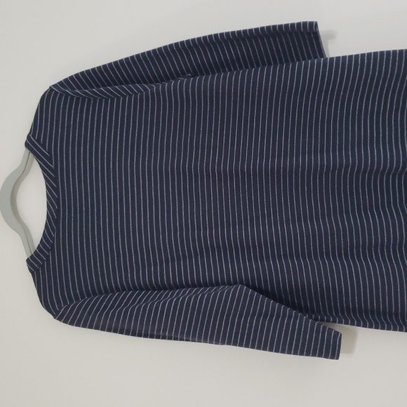 J. Jill Sheath Dress Large Navy Blue Stripe Pockets Work Office Career Corpcore - Picture 11 of 13